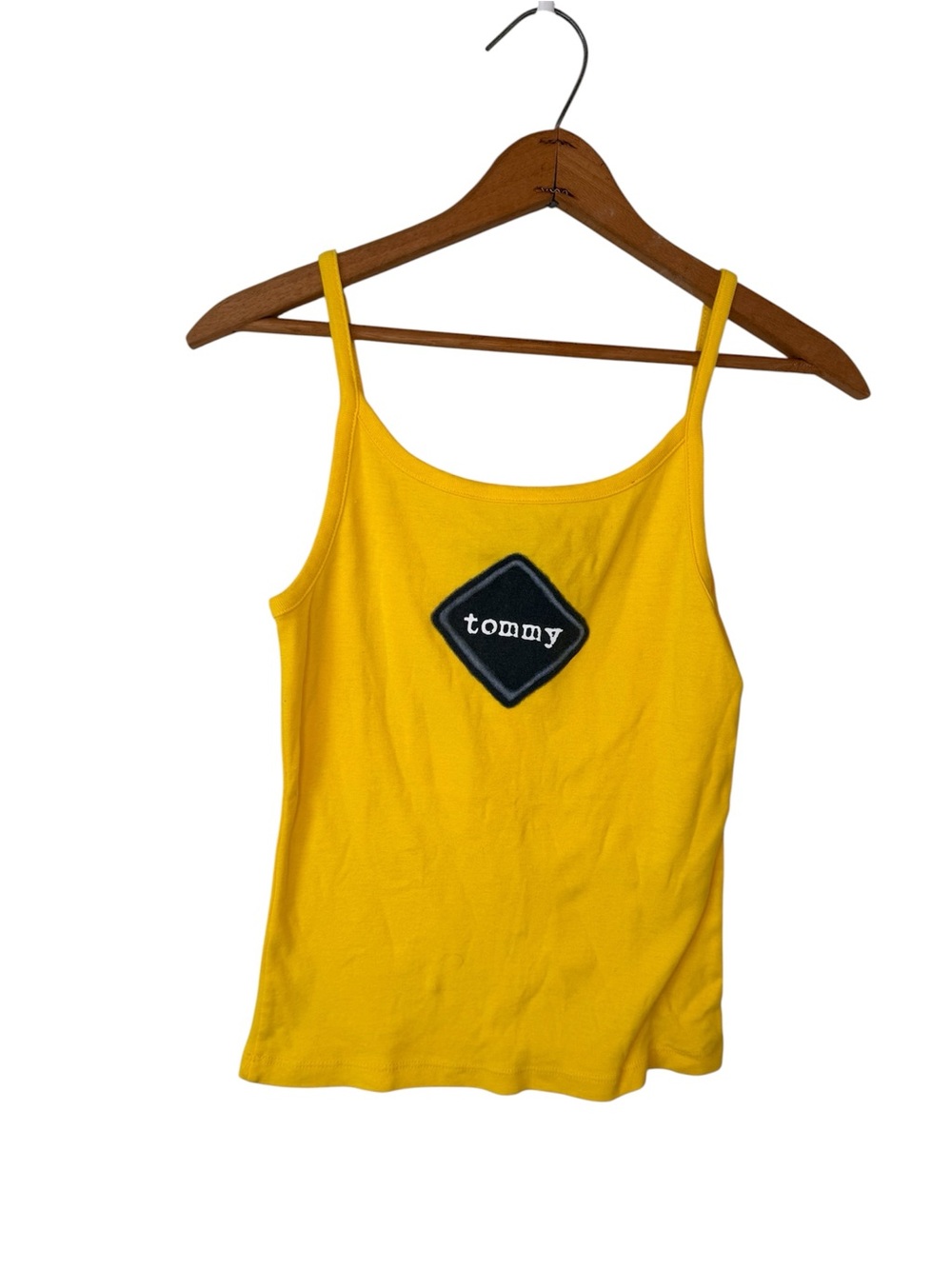 Vintage Tommy Jeans Yellow Logo Tank Top Y2K 90s Made in Canada Preppy